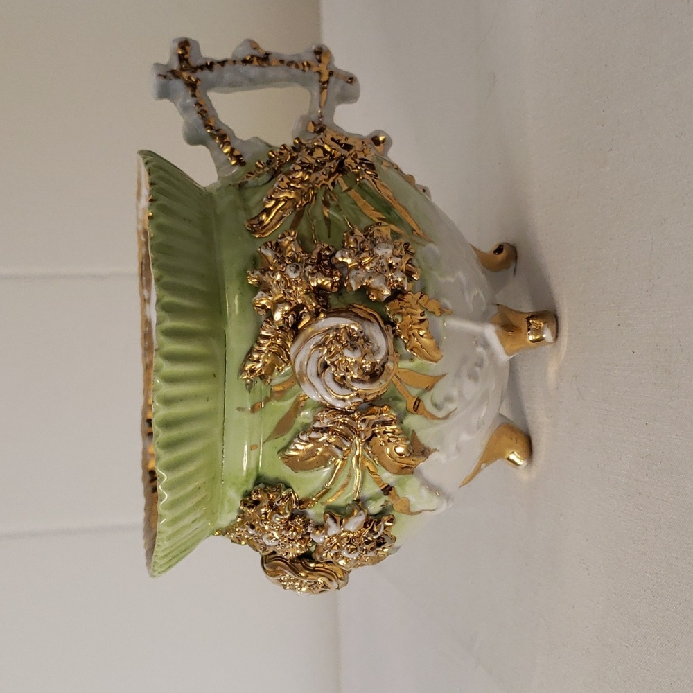 Vintage Tea Cup Footed Gold Embellished